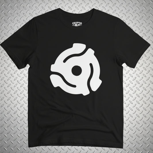 T-Shirt - Record Player 45 Adapter Vinyl Music Lover | Bella + Canvas Unisex T-shirt from Crypto Zoo Tees