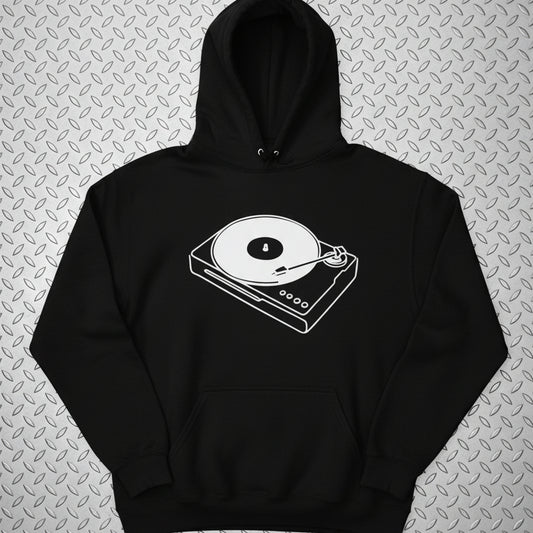 Hoodie - Record Player | Retro | Music Media | Hoodie | Hooded Sweatshirt from Crypto Zoo Tees