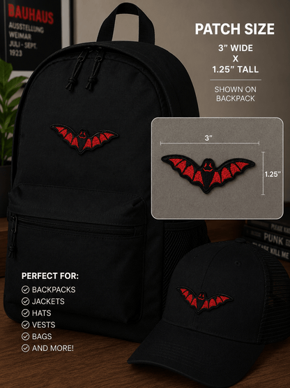 - Red Bat Patch | Iron On Patch | Bats, Halloween | Goth/Gothic from SHIRT MONSTERS