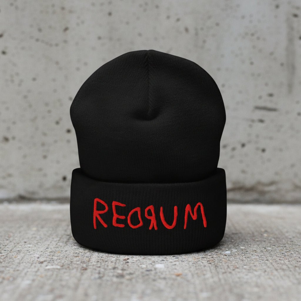 - REDRUM Cuffed Beanie | Horror | Goth/Gothic from SHIRT MONSTERS