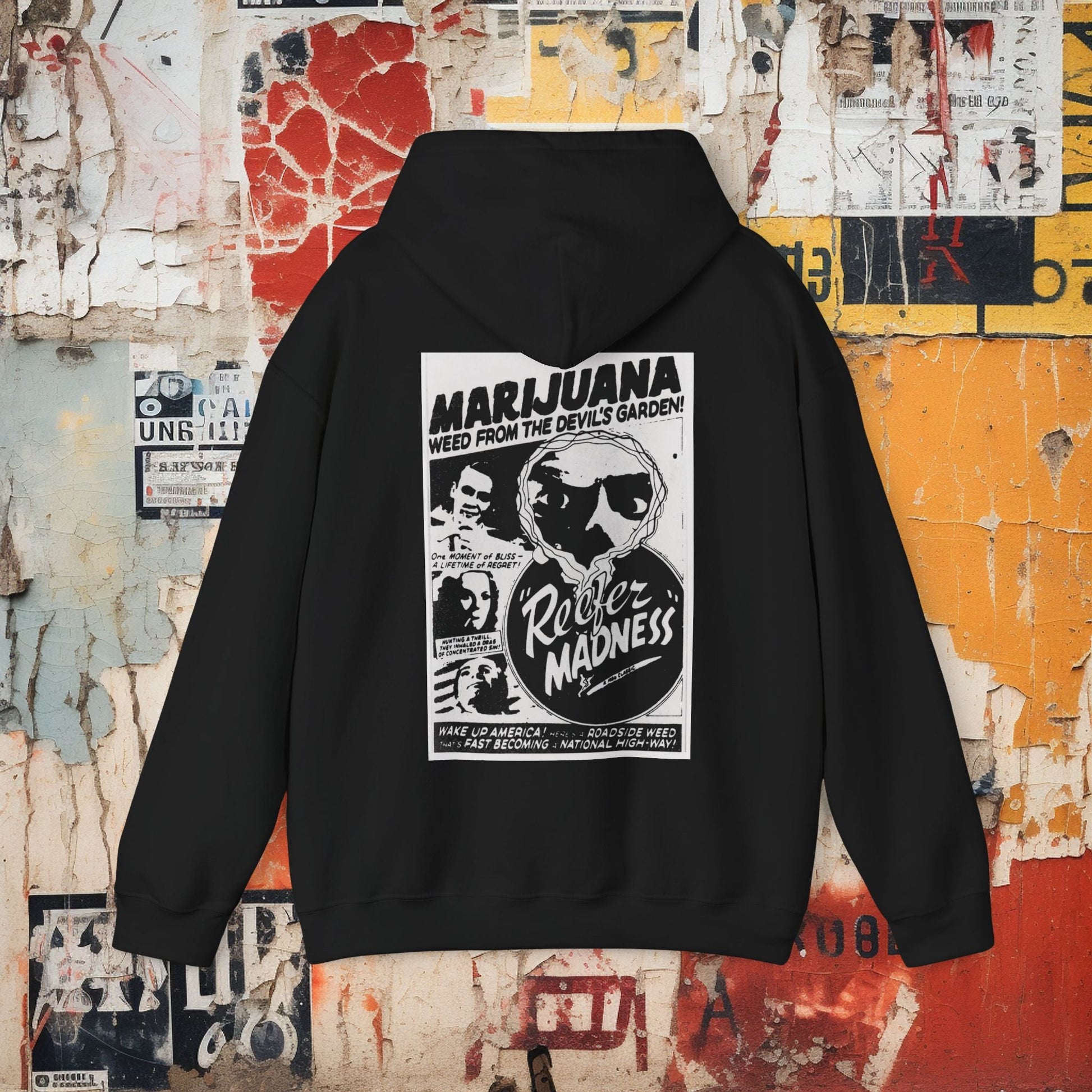 Hoodie - Reefer Madness 2 sided | Hoodie | Hooded Sweatshirt from Crypto Zoo Tees