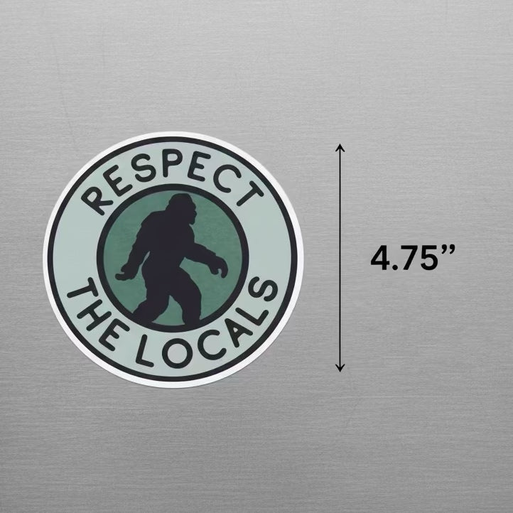 - Respect the Locals Sticker | Bigfoot | Cryptids | Retro & Vintage from SHIRT MONSTERS