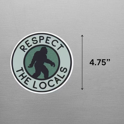 - Respect the Locals Sticker | Bigfoot | Cryptids | Retro & Vintage from SHIRT MONSTERS