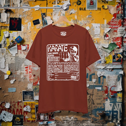 T-Shirt - Retro Karate Advertisement T-shirt | Bella + Canvas Unisex T-shirt from Crypto Zoo Tees