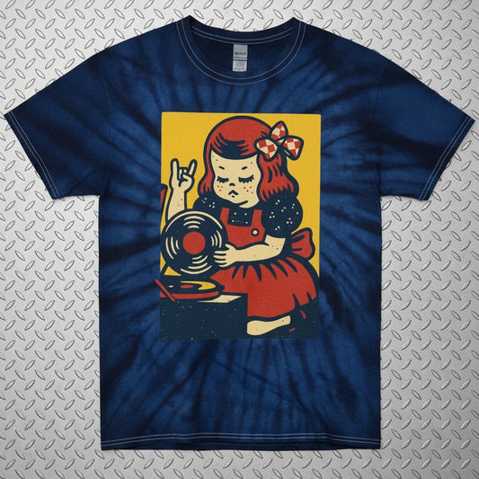 T-Shirt - Retro Metal Vinyl Record Girl Shirt | Unisex Heavy Cotton - Gildan 5000 | Music, Retro & Vintage | Metal from SHIRT MONSTERS