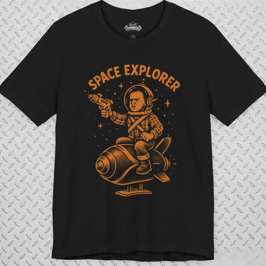 T-Shirt - Retro Space Explorer Tee | Light Fitted - Unisex Bella+Canvas 3001 | Alien & UFO, Retro & Vintage | Psychedelic from SHIRT MONSTERS