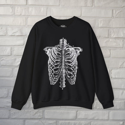 Sweatshirt - Ribcage Sweatshirt | Skulls & Skeletons | Unisex Crewneck Sweatshirt - Gildan 18000 from Crypto Zoo Tees
