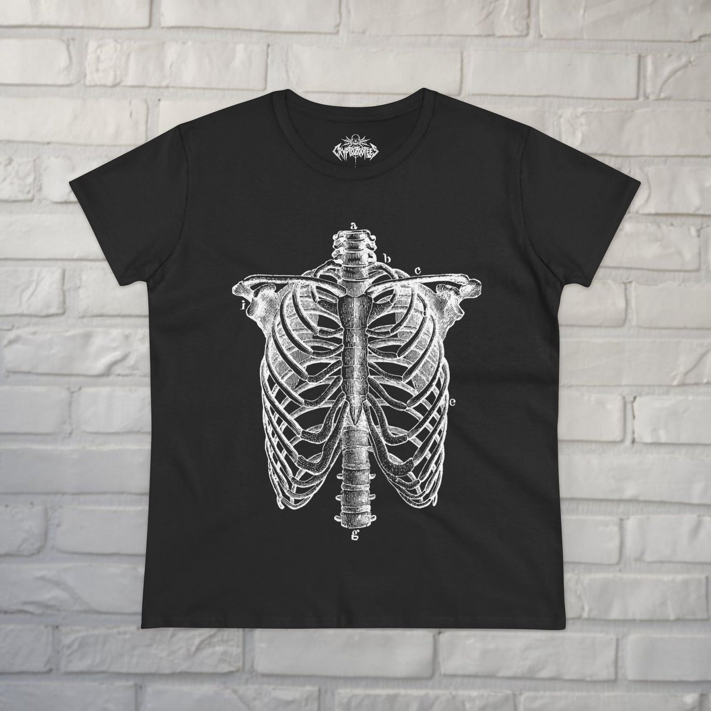 T-Shirt - Ribcage Tee | Skulls & Skeletons | Ladies Tee - Gildan 5000L from Crypto Zoo Tees