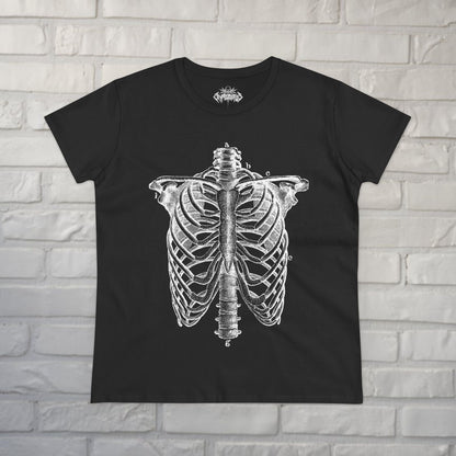 T-Shirt - Ribcage Tee | Skulls & Skeletons | Ladies Tee - Gildan 5000L from Crypto Zoo Tees