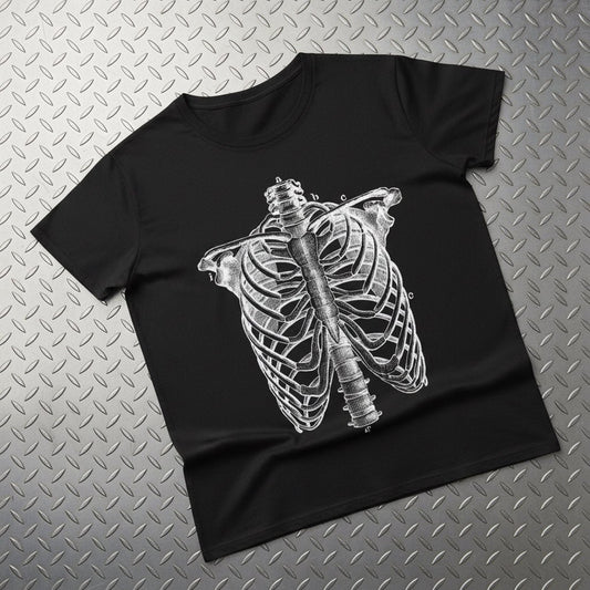 T-Shirt - Ribcage Tee | Skulls & Skeletons | Ladies Tee - Gildan 5000L from Crypto Zoo Tees
