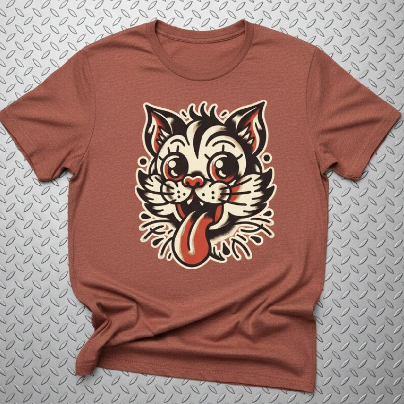 T-Shirt - Rockabilly Cat Shirt | Cats, Retro & Vintage | Light Fitted - Unisex Bella+Canvas 3001 | Rockabilly from SHIRT MONSTERS