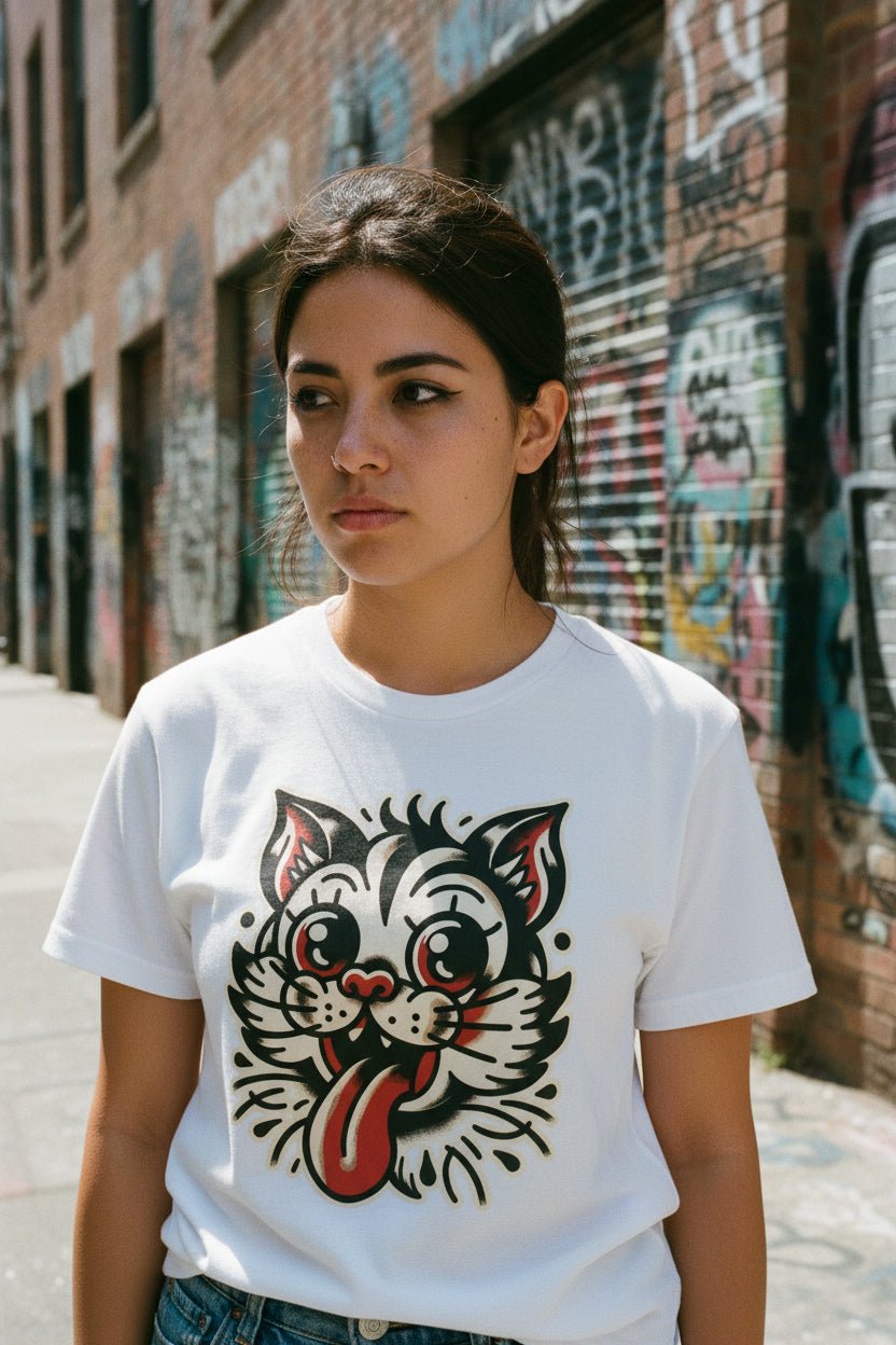 T-Shirt - Rockabilly Cat Shirt | Cats, Retro & Vintage | Light Fitted - Unisex Bella+Canvas 3001 | Rockabilly from SHIRT MONSTERS