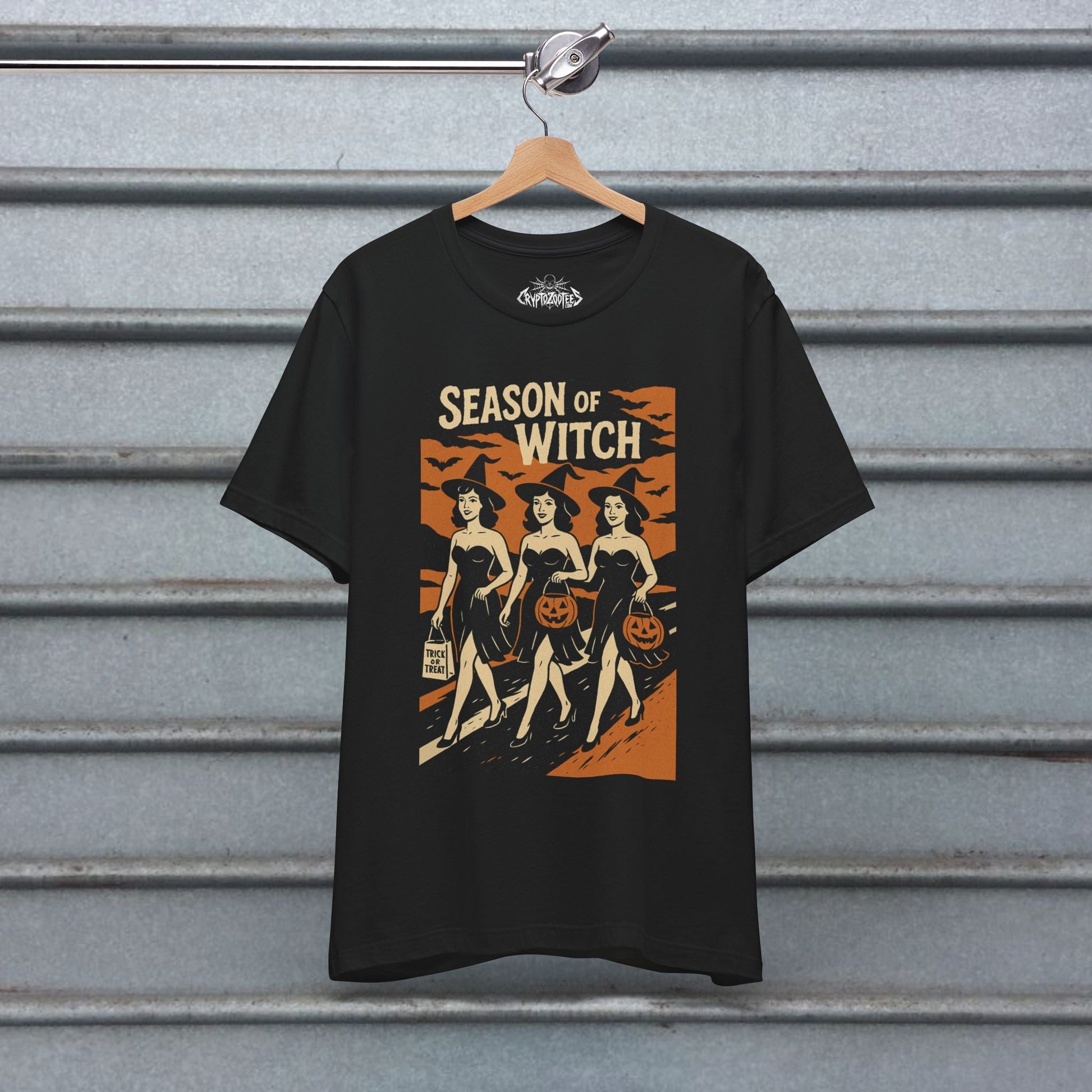 T-Shirt - Season of the Witch | Unisex T-shirt (Bella+Canvas 3001) | Halloween, Spiritual | Goth/Gothic, Retro &amp; Vintage from Crypto Zoo Tees