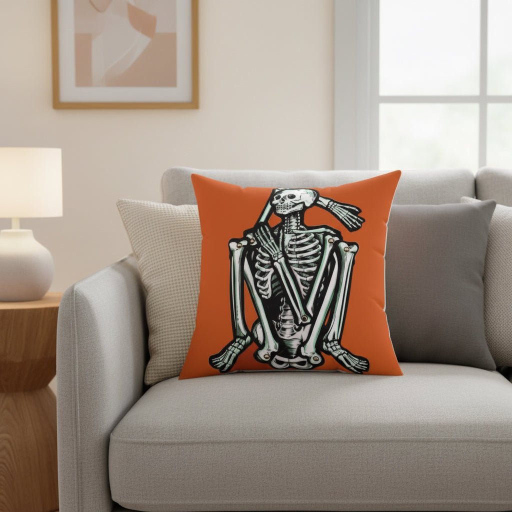 Home Decor - Skeleton Halloween Decor Pillow | Halloween Decor | Ghosts & Paranormal, Horror | Goth/Gothic from SHIRT MONSTERS