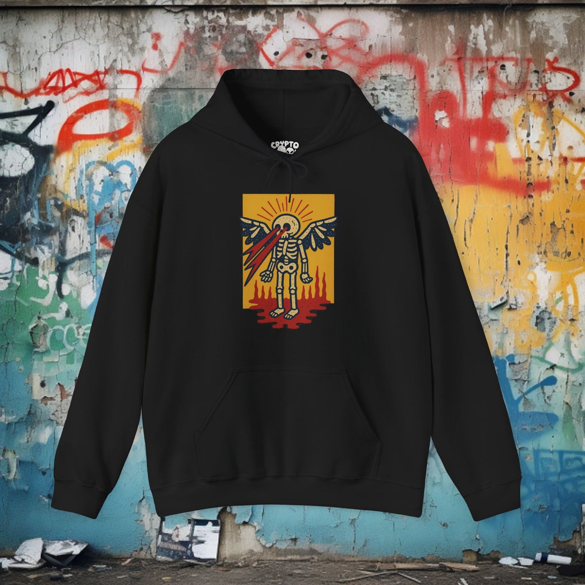 T-Shirt - Skeleton Laser Eyes | Skulls & Skeletons, Psychedelic | Unisex Shirt, Ladies Tee, Tank Top, Long Sleeve, Sweatshirt, Hoodie from Crypto Zoo Tees