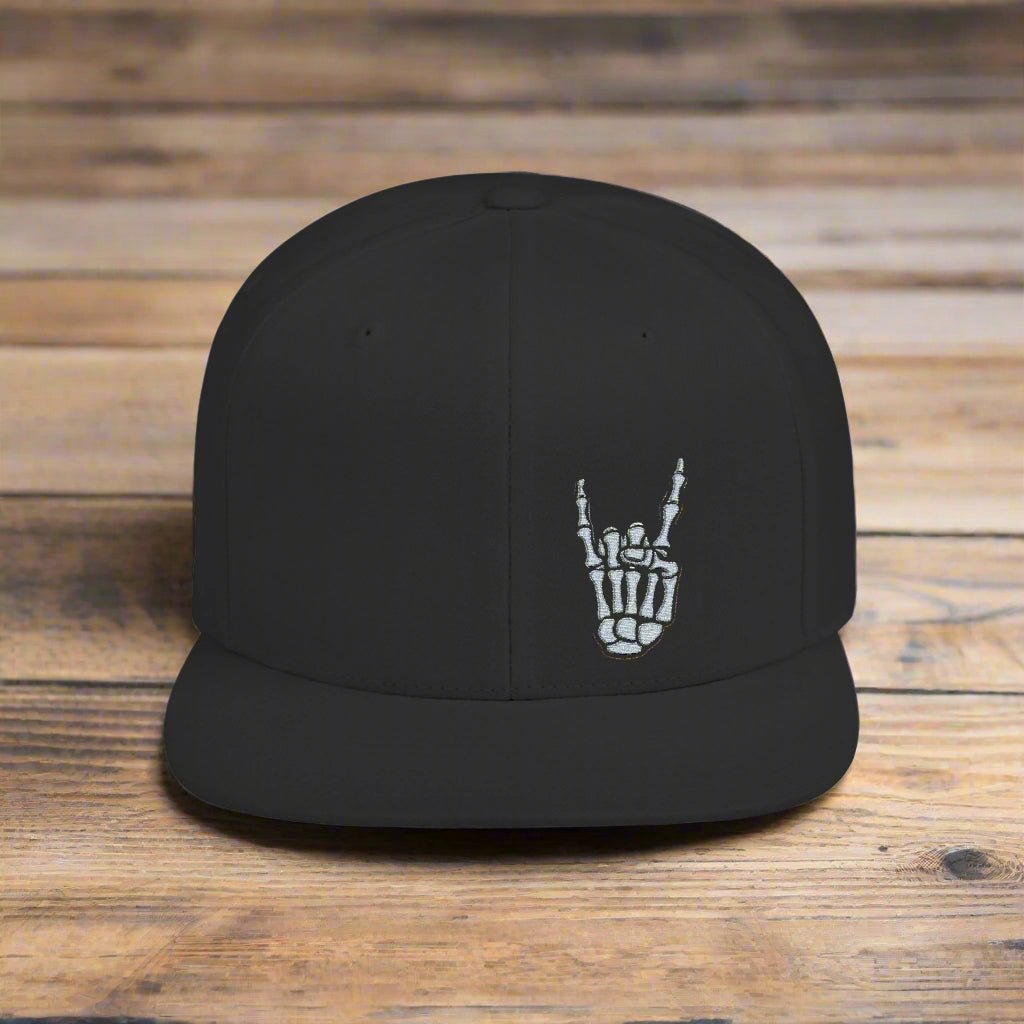 Hats - Skeleton Metal Devil Horn Fingers | Hats &amp; Beanies | Skulls &amp; Skeletons, Metal | Metal from Crypto Zoo Tees