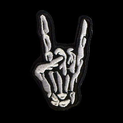 - Skeleton Rock Hand Patch | Iron On Patch | Music, Skulls & Skeletons | Punk from SHIRT MONSTERS