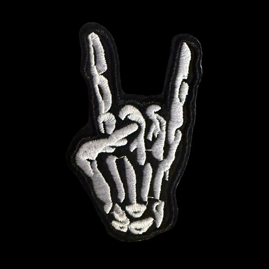 - Skeleton Rock Hand Patch | Iron On Patch | Music, Skulls & Skeletons | Punk from SHIRT MONSTERS