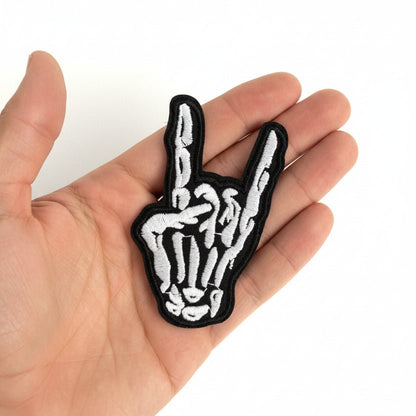 - Skeleton Rock Hand Patch | Iron On Patch | Music, Skulls & Skeletons | Punk from SHIRT MONSTERS