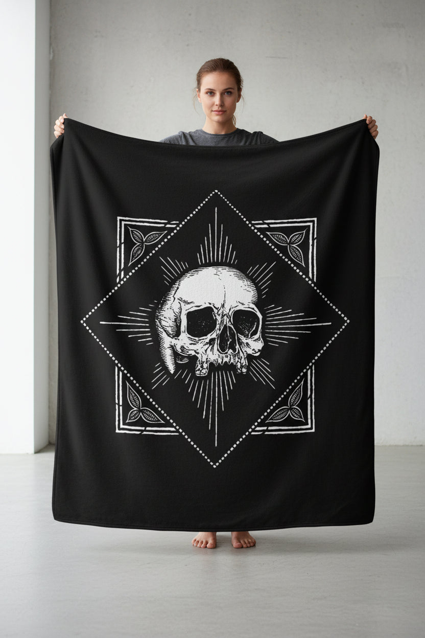 All Over Prints - Skull Plush Blanket | Home Decor, Skulls & Skeletons | Goth/Gothic from SHIRT MONSTERS