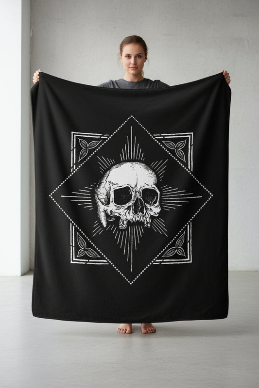 All Over Prints - Skull Plush Blanket | Home Decor, Skulls & Skeletons | Goth/Gothic from SHIRT MONSTERS
