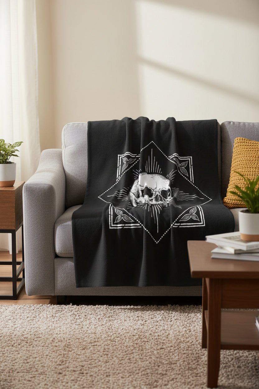 All Over Prints - Skull Plush Blanket | Home Decor, Skulls & Skeletons | Goth/Gothic from SHIRT MONSTERS