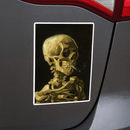 Paper products - Skull Smoking Sticker | Art & Artists, Skulls & Skeletons | Goth from Crypto Zoo Tees