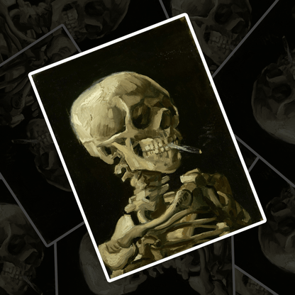 Paper products - Skull Smoking Sticker | Art & Artists, Skulls & Skeletons | Goth from Crypto Zoo Tees