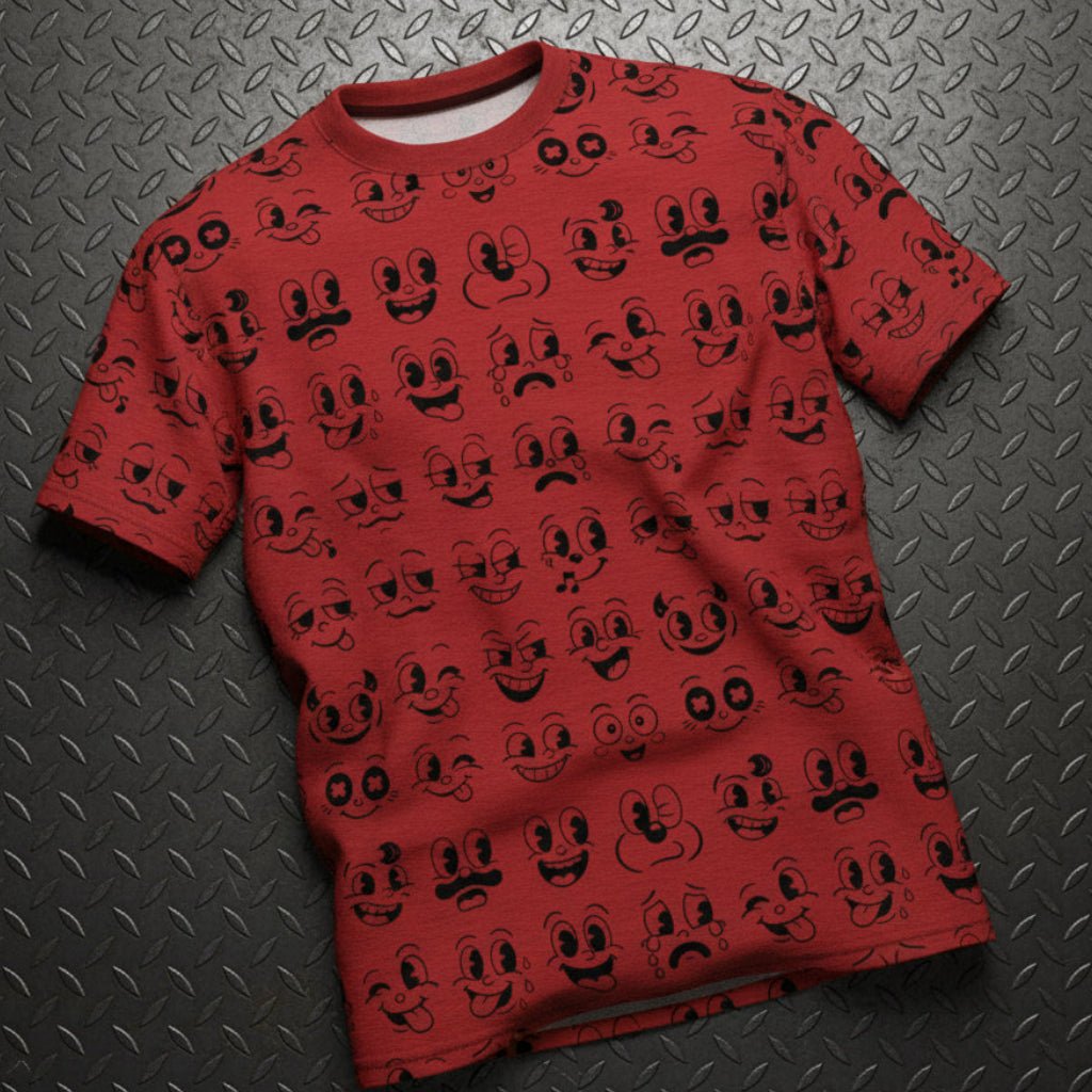 All Over Prints - Smiley Faces AOP Shirt | All Over Print | Retro & Vintage from SHIRT MONSTERS (Formally Crypto Zoo Tees)