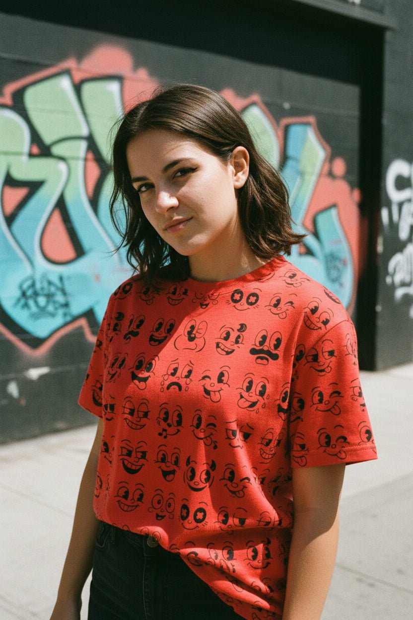 All Over Prints - Smiley Faces AOP Shirt | All Over Print | Retro & Vintage from SHIRT MONSTERS (Formally Crypto Zoo Tees)