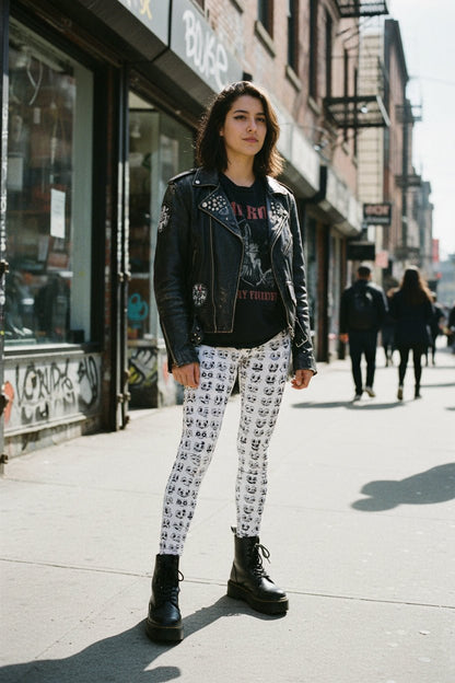All Over Prints - Smiley Faces Leggings | Retro & Vintage | AOP Tights from SHIRT MONSTERS (Formally Crypto Zoo Tees)