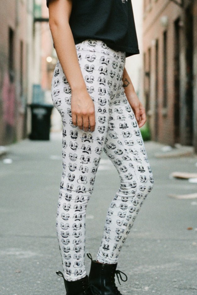 All Over Prints - Smiley Faces Leggings | Retro & Vintage | AOP Tights from SHIRT MONSTERS (Formally Crypto Zoo Tees)