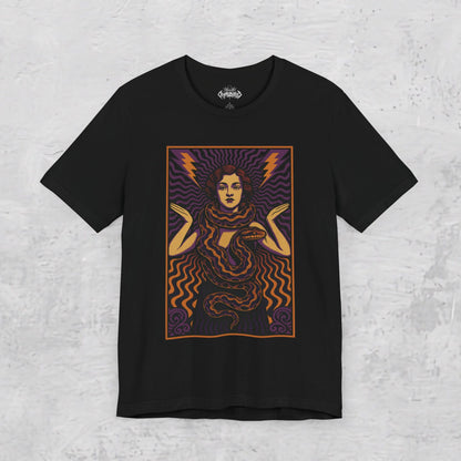 T-Shirt - Snake Lady Freakshow | Unisex T-shirt (Bella+Canvas 3001) | Horror, Art Artists | Retro Vintage, Psychedelic from Crypto Zoo Tees