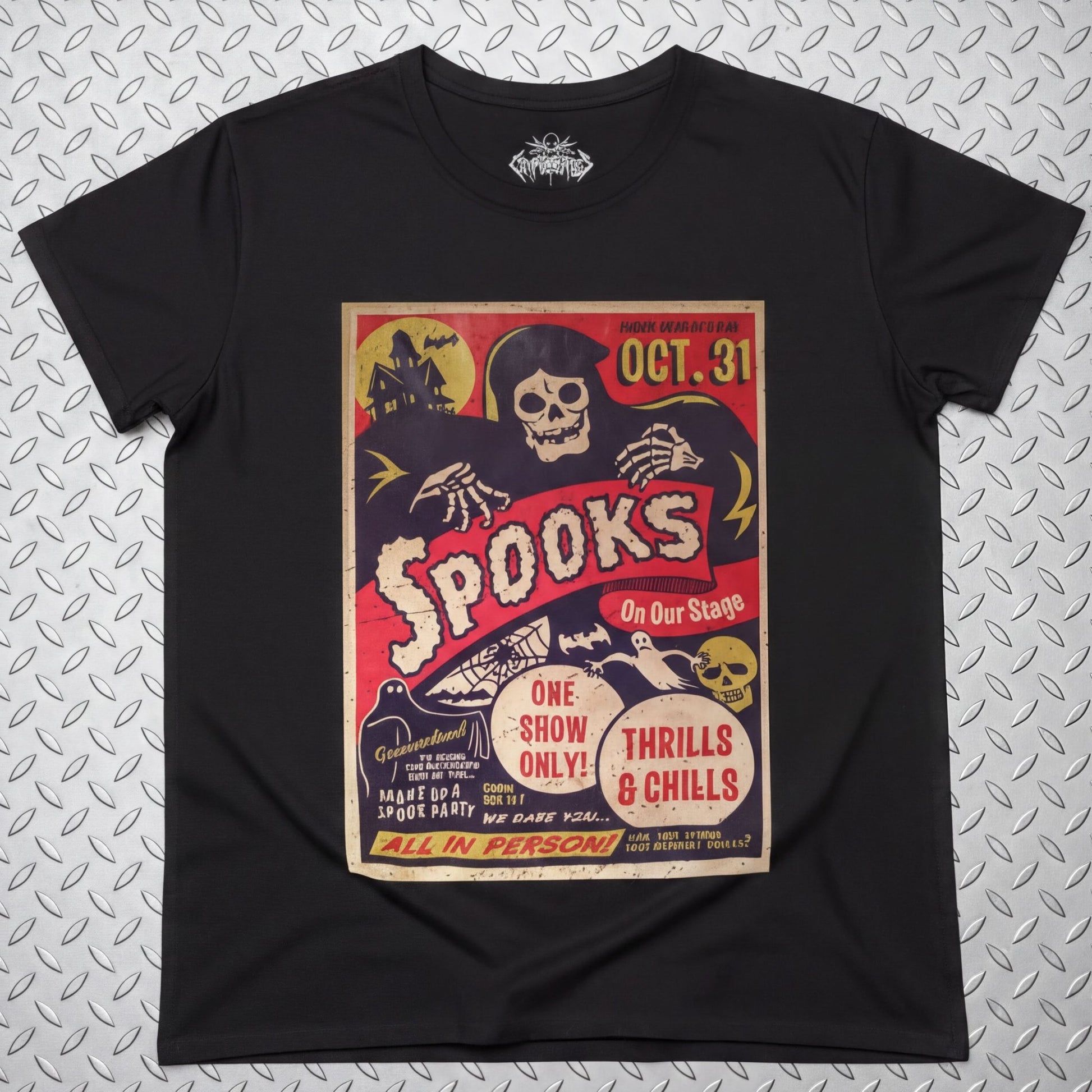 T-Shirt - Spooks Halloween Vintage Tee - Retro Halloween Shirt | Spooky Graphic Tee For Horror Fans from SHIRT MONSTERS
