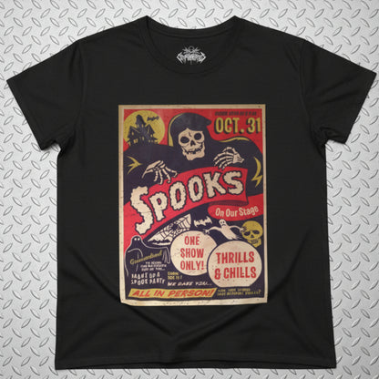 T-Shirt - Spooks On Stage | Halloween, Retro & Vintage | Unisex Shirt, Ladies Tee, Tank Top, Long Sleeve, Sweatshirt, Hoodie from Crypto Zoo Tees