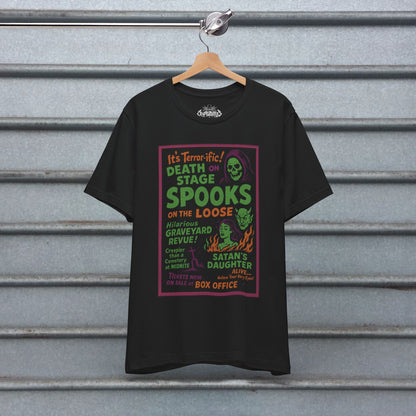 T-Shirt - Spookshow | Halloween, Retro & Vintage | Unisex Shirt, Ladies Tee, Tank Top, Long Sleeve, Sweatshirt, Hoodie from Crypto Zoo Tees