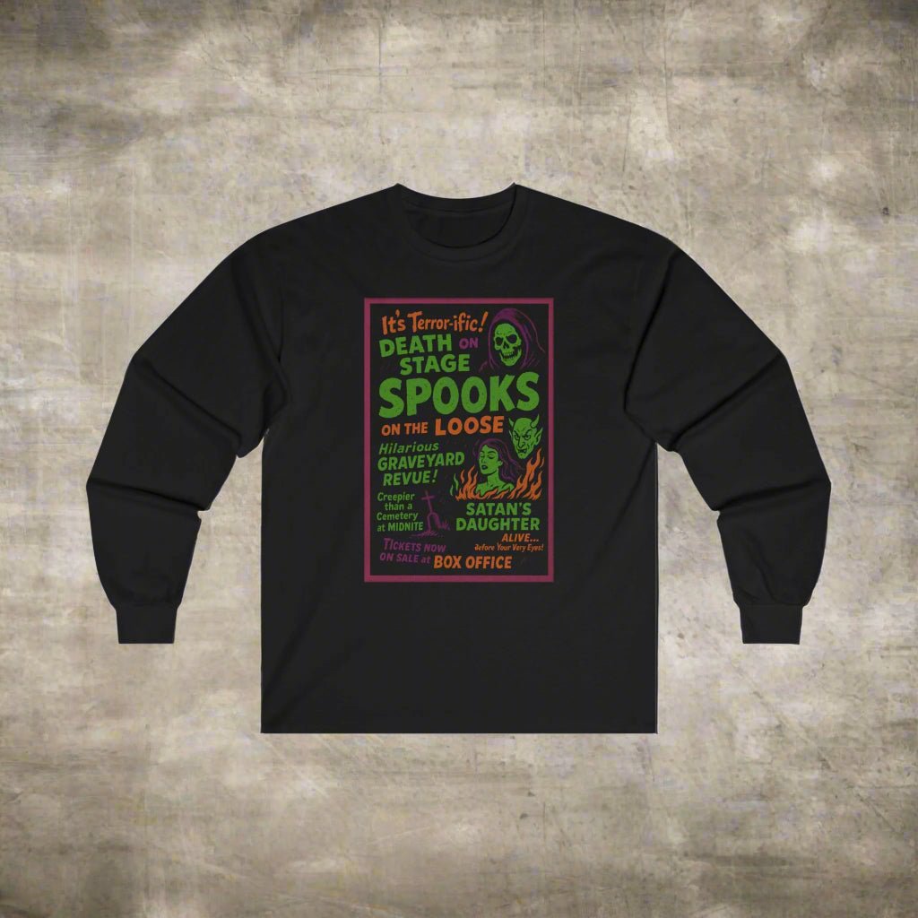 T-Shirt - Spookshow | Halloween, Retro & Vintage | Unisex Shirt, Ladies Tee, Tank Top, Long Sleeve, Sweatshirt, Hoodie from Crypto Zoo Tees
