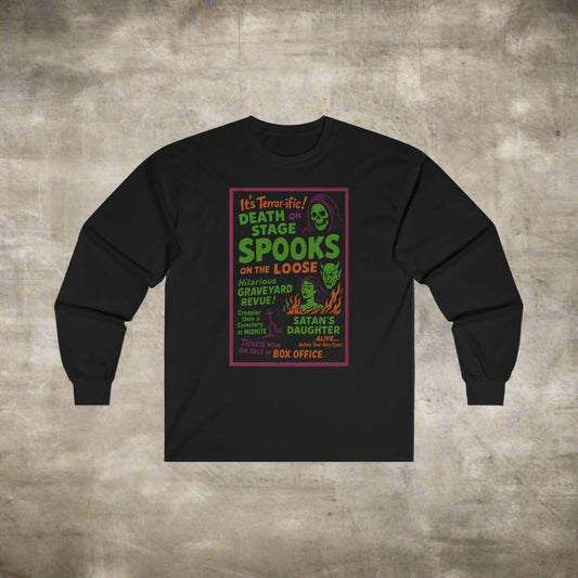 T-Shirt - Spookshow | Halloween, Retro & Vintage | Unisex Shirt, Ladies Tee, Tank Top, Long Sleeve, Sweatshirt, Hoodie from Crypto Zoo Tees