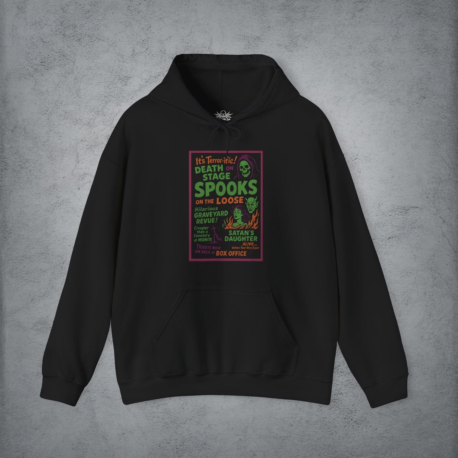 T-Shirt - Spookshow | Halloween, Retro & Vintage | Unisex Shirt, Ladies Tee, Tank Top, Long Sleeve, Sweatshirt, Hoodie from Crypto Zoo Tees