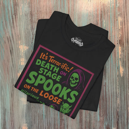 T-Shirt - Spookshow | Halloween, Retro & Vintage | Unisex Shirt, Ladies Tee, Tank Top, Long Sleeve, Sweatshirt, Hoodie from Crypto Zoo Tees