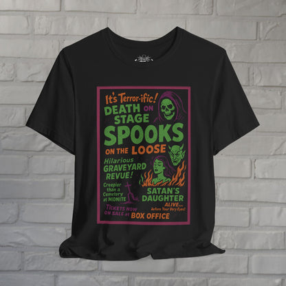 T-Shirt - Spookshow | Halloween, Retro & Vintage | Unisex Shirt, Ladies Tee, Tank Top, Long Sleeve, Sweatshirt, Hoodie from Crypto Zoo Tees