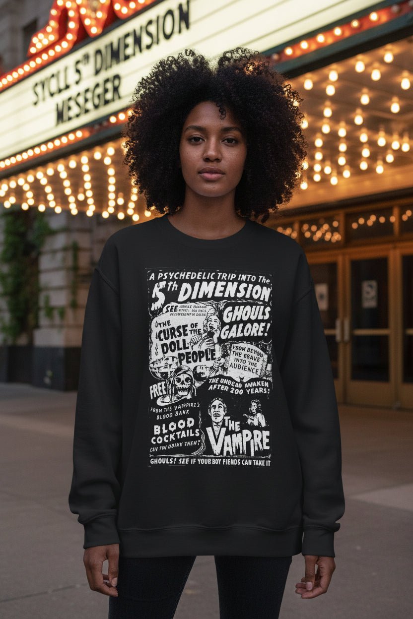 Sweatshirt - Spookshow Poster Halloween | Unisex Crewneck Sweatshirt | Halloween, Horror from SHIRT MONSTERS