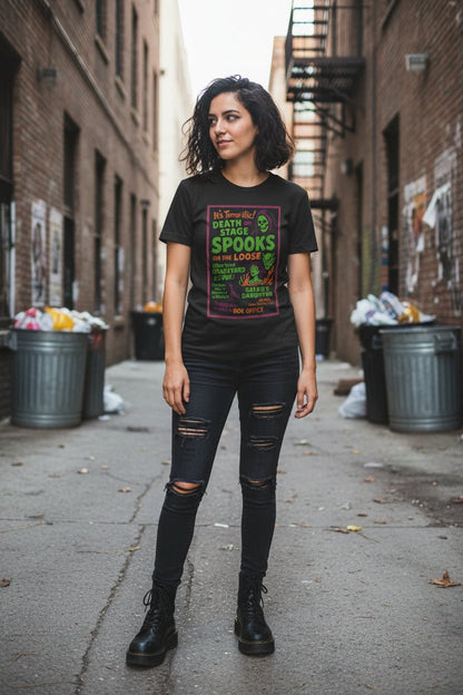 T-Shirt - Spookshow Shirt | Ladies Tee - Gildan 5000L | Halloween, Ghosts & Paranormal | Retro & Vintage from SHIRT MONSTERS