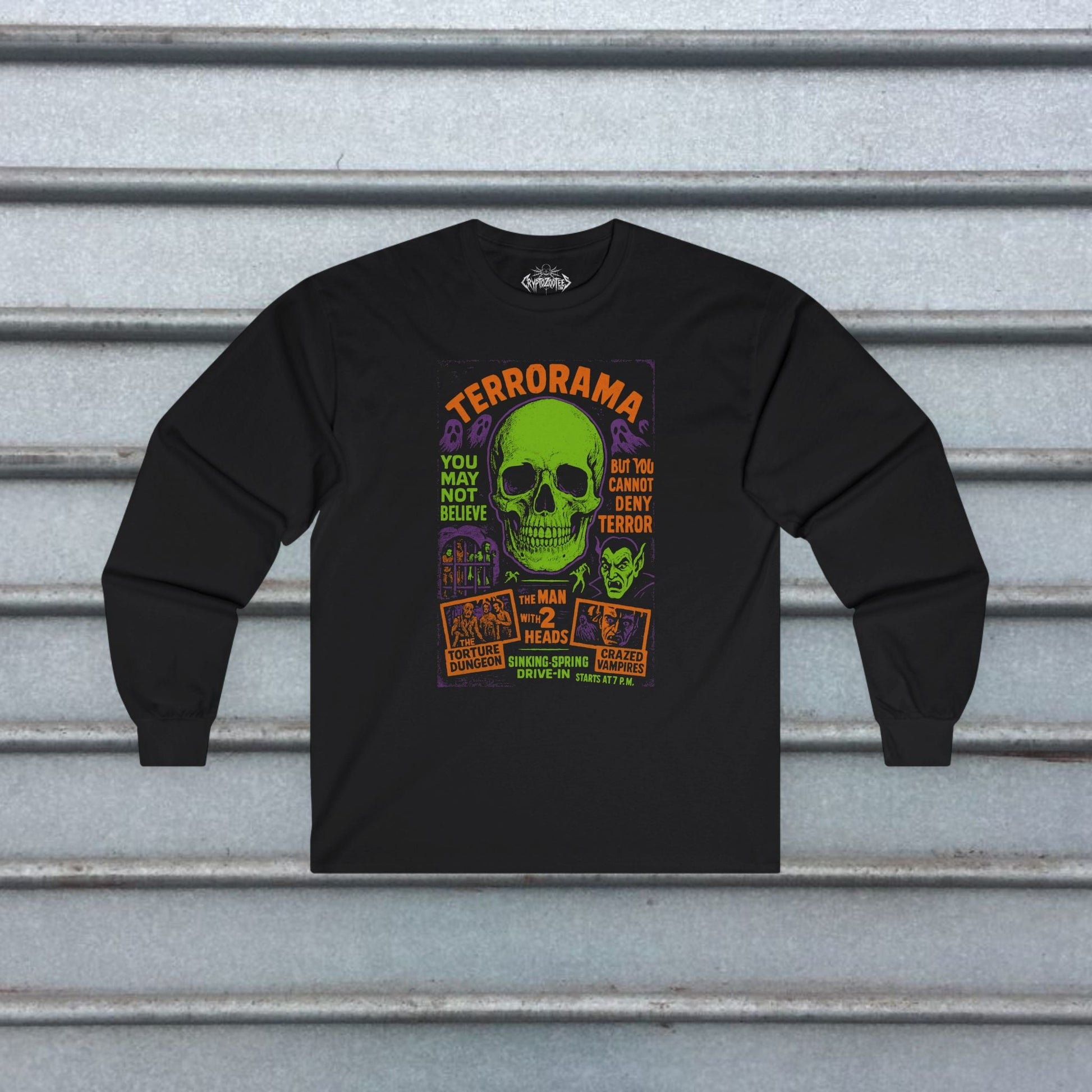 T-Shirt - Spookshow Terrorama Apparel | T-shirt, Sweatshirt, Hoodie, Tank | Halloween, Ghosts & Paranormal | Retro & Vintage from Crypto Zoo Tees