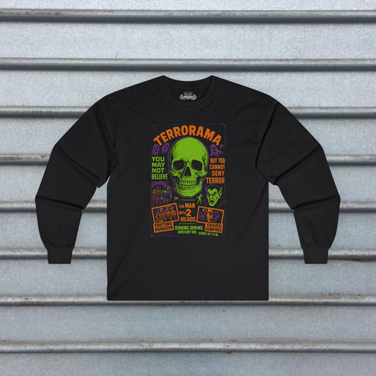 T-Shirt - Spookshow Terrorama Apparel | T-shirt, Sweatshirt, Hoodie, Tank | Halloween, Ghosts & Paranormal | Retro & Vintage from Crypto Zoo Tees