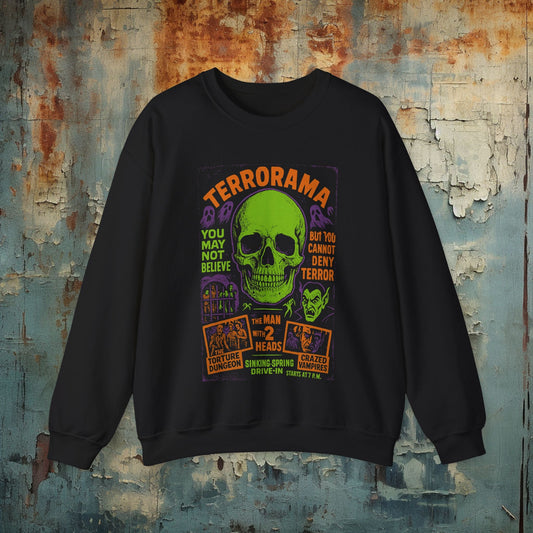 T-Shirt - Spookshow Terrorama Apparel | T-shirt, Sweatshirt, Hoodie, Tank | Halloween, Ghosts & Paranormal | Retro & Vintage from Crypto Zoo Tees