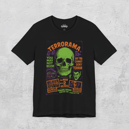 T-Shirt - Spookshow Terrorama Apparel | T-shirt, Sweatshirt, Hoodie, Tank | Halloween, Ghosts & Paranormal | Retro & Vintage from Crypto Zoo Tees