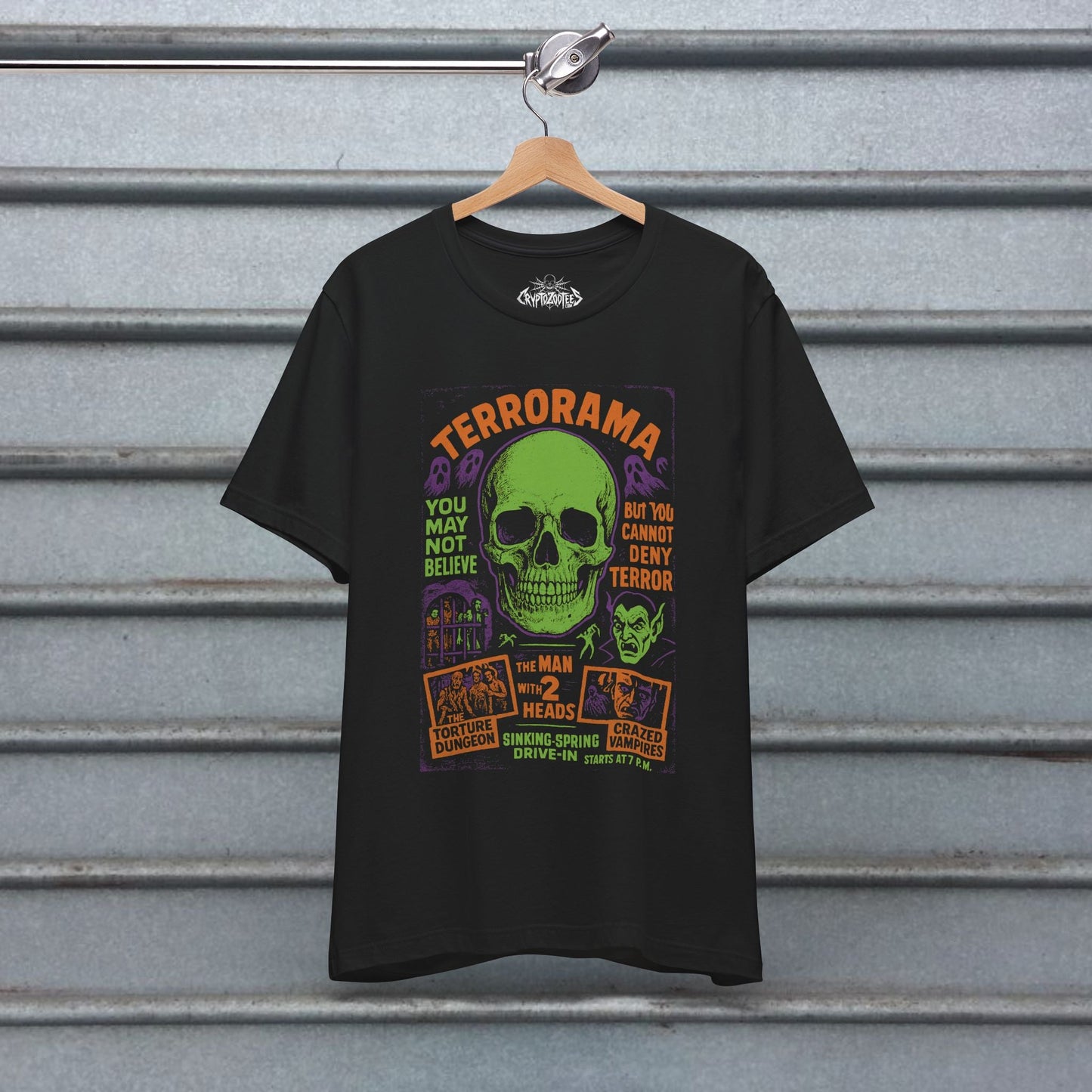 T-Shirt - Spookshow Terrorama Apparel | T-shirt, Sweatshirt, Hoodie, Tank | Halloween, Ghosts & Paranormal | Retro & Vintage from Crypto Zoo Tees
