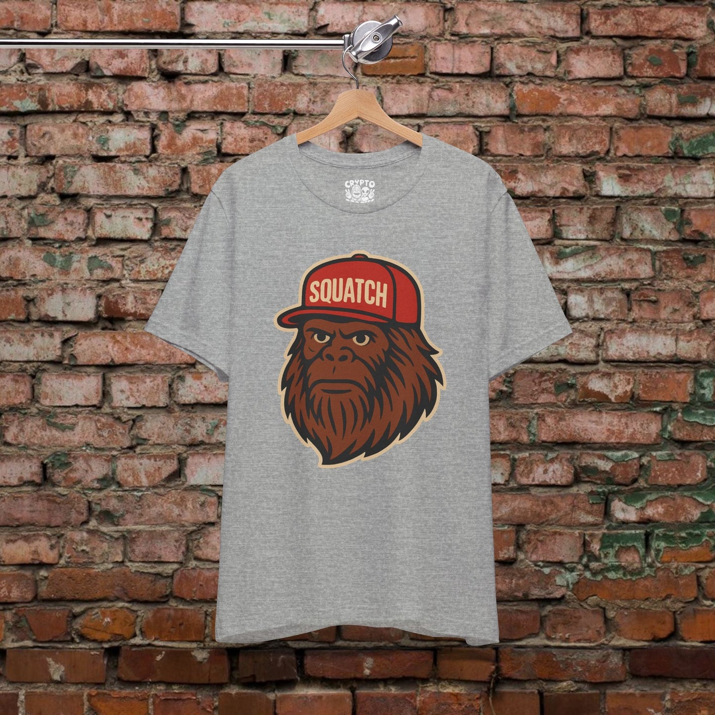 T-Shirt - Squatch Ballcap Shirt | Bella+Canvas 3001 | Bigfoot Retro from Crypto Zoo Tees