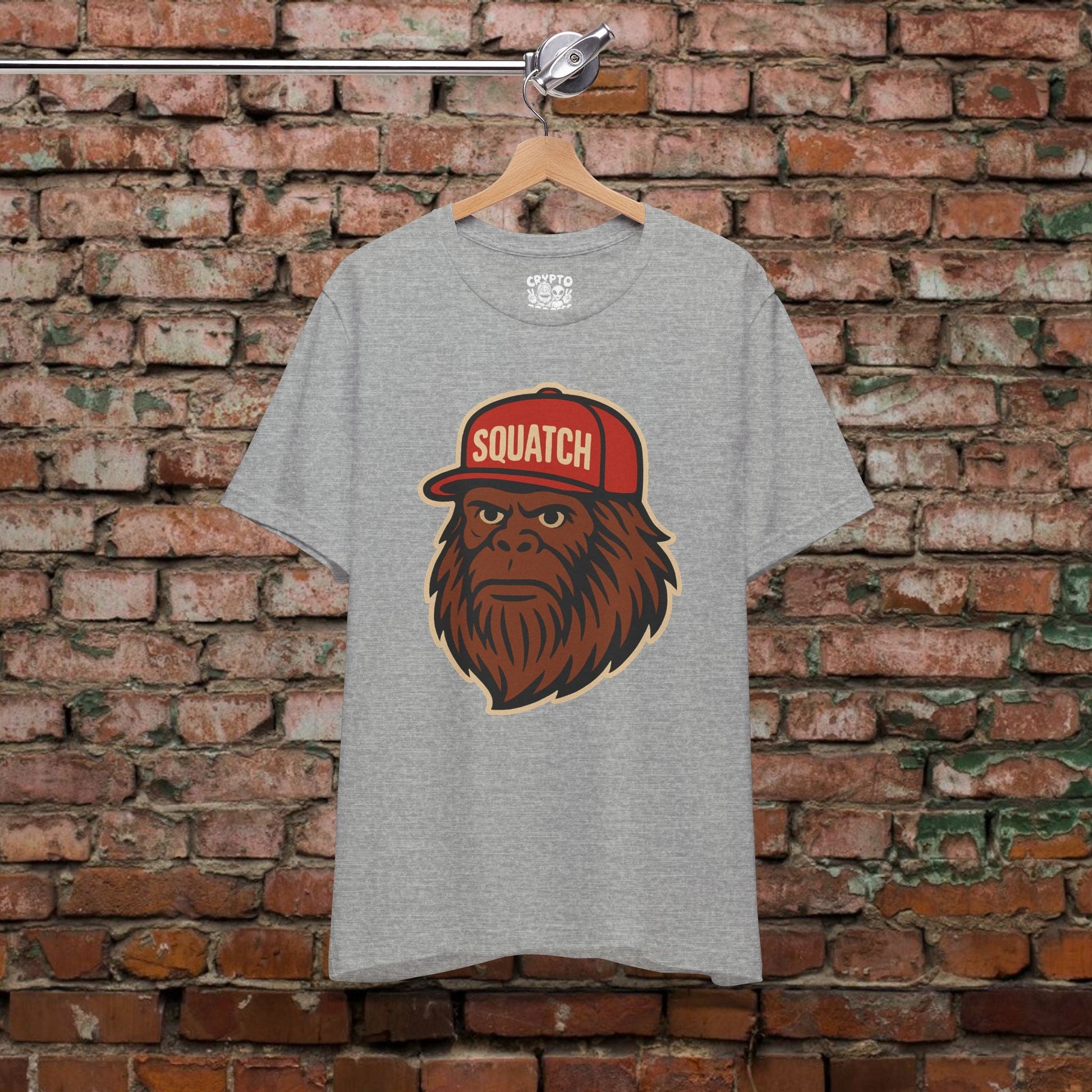 T-Shirt - Squatch Ballcap Shirt | Bella+Canvas 3001 | Bigfoot Retro from Crypto Zoo Tees